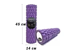 Масажний ролик EasyFit Grid Roller 45 см v.2.1 Фіолетовий (EF-2027-V) - мініатюра 3