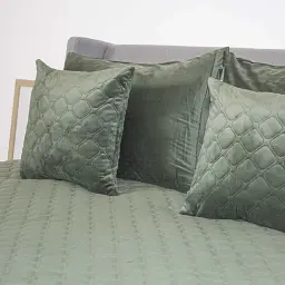 Покривало ТЕП велюрове Velour Chive Ромб круглий 150x210 см темно-зелене - мініатюра 5