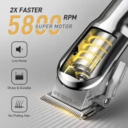 Машинка для стрижки Sejoy HC-007 бездротовий тример для волосся та бороди з LED-дисплеєм 4 насадки срібний (SKU-091) - мініатюра 5