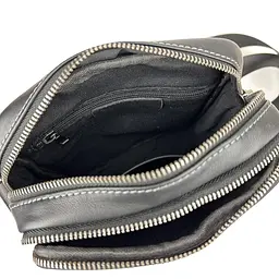 Сумка через плече чоловіча шкіряна Tiding Bag 8911A чорна - мініатюра 2