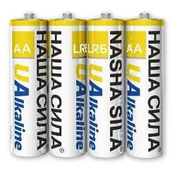Батарейка НАША СИЛА LR6 Alkaline 4 в шрінку 3113 (6922363162932)
