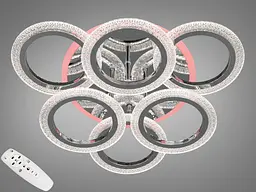 Стельова LED-люстра з пультом, диммером та кольоровим підсвічуванням Diasha 2408/3+3HR LED 3color dimmer