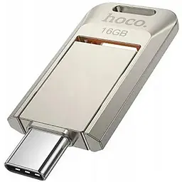 USB флеш накопичувач Hoco UD17 16GB Type-C металевий сріблястий