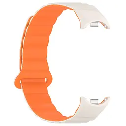 Ремінець Dual-color Magnetic для Xiaomi Mi Band 9/8/10 White / Orange - мініатюра 3