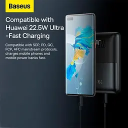Мобільна батарея BASEUS Bipow Pro Digital Display Fast Charge 20000mAh 22.5W белая - мініатюра 6