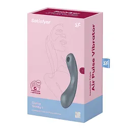 Вакуумний стимулятор клітора з вібрацією Satisfyer Curvy Trinity 1 сірий - мініатюра 2