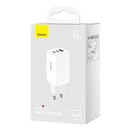 Адаптер блок сетевой Baseus GaN5 Pro Fast Charger 65 W+C to C cable белый - миниатюра 7