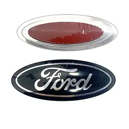 Емблема Ford чорна+хром 125×50 мм пластик (на скотчі) - мініатюра 2