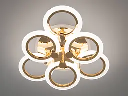 Люстра стельова LED Diasha A8022/3+3G, 72W, 3200K-6500K, золото, сучасний стиль для дому - мініатюра 4