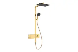Душова система з термостатом Hansgrohe Raindance Alive Q 210x340 2jet EcoSmart з ShowerSelect Comfort polished gold optic 24591990