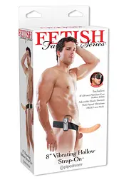 Порожнистий страпон з вібрацією Fetish Fantasy 20.5 см тілесний - мініатюра 2