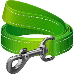 Повідець для собак нейлоновий Waudog Nylon Mono світловідбивний S 1.5х122 см салатовий