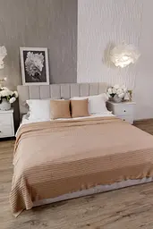 Плед 200х220 см COTTON бежевий (040379) - мініатюра 1