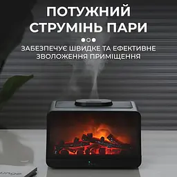 Зволожувач повітря Happy Life HPLN001BR Камін чорний