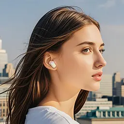 Бездротові навушники Hoco EQ20 Rhyme true wireless ANC+ENC noise reduction BT headset, BT5.4, 40mAh, 400mAh, 6-7h, Milky white - мініатюра 4