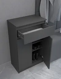 Тумба для взуття MebelStar Нео 80x35x95 см Антрацит (MBS-1009) - мініатюра 2