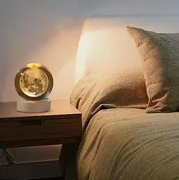 Декоративний 3D нічник Кришталева куля + дерево LED світильник Місяць Тепле світло 5В - мініатюра 6