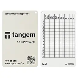 Мнемонічний планшет Lapua Seed phrase keeper for Tangem (LSPKT)
