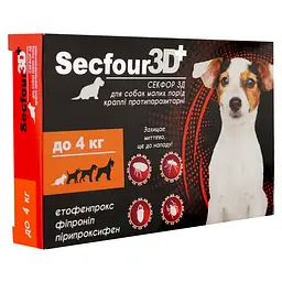 Краплі протипаразитарні Fipromax Secfour 3D для собак до 4 кг 0.5 мл 2 шт. - мініатюра 4