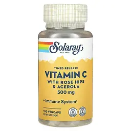 Витамин С Timed Release Vitamin C 500 mg 100 капсул Solaray vit0006261