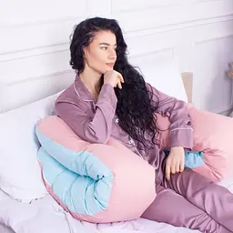 Подушка MirSon для вагітних і відпочинку Eco Line №8016 U-подібна Dusty Rose (2200006178415) - мініатюра 5
