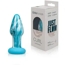 Скляна анальна пробка Gildo Ocean Curl Glass Butt plug - мініатюра 8