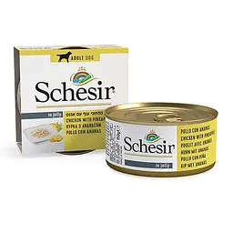 Натуральний вологий корм Schesir Chicken Pineapple Шезір курка з ананасом консерви в желе для собак 150 г (613714)