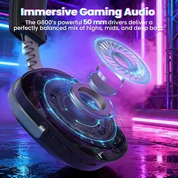 Навушники ATTACK SHARK G800, об'ємний звук 7.1, Bluetooth/2.4G для ПК, PS5, PS4, Xbox black