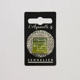 Акварельна фарба Sennelier, полукювета, S1, Оливково-зелений (Olive Green)