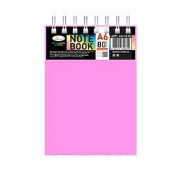 Блокнот А6 В-БП6-80(Pink) 80 аркушів пружина зверху