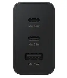 Блок живлення USB C 65W 3 порти універсальний адаптер для смартфона мультипорт потужна зарядка мережевий блок Чорний - мініатюра 3
