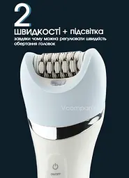 Епілятор жіночий з 5 насадками VGR, Пемза, Масажер, Бритва, депілятор бездротовий, волога епіляція з підсвічуванням
 - мініатюра 10