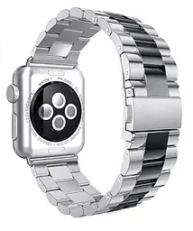 Браслет BeWatch для Apple Watch series 3/4/5/6 із шириною корпусу 38/40мм Duo класичний сталевий Сріблясто-Чорний (1025411) - мініатюра 2