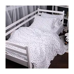 Постільна білизна MirSon 016 White Stars Фланель 2x143x210 Сімейний (2200009652158)