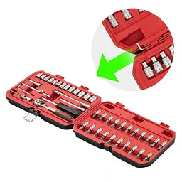 Набір інструментів 1/4" 48 од. Intertool ET-9048 У кейсі - мініатюра 6
