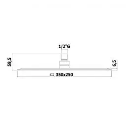 Верхній душ Paffoni Blanc Rettangolare 35x25 см chrome ZSOF102CR, Хром - мініатюра 2