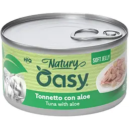Вологий корм Oasy Cat Wet Natury для дорослих котів тунець з алое 85 г