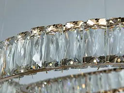 Люстра підвісна LED Diasha D8875/600G, золото, кришталеві кільця, Ø60 см, 92 W, пульт - мініатюра 7
