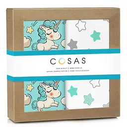 Пелюшки багаторазові Cosas дитячі Unicorn CS3 2 шт., 80х100 см, білі