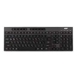 Клавіатура мембранна бездротова 2E KS-280 Black-Grey, 120key, WL/BT, EN/UK, silent