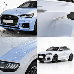 Антигравійна захисна бронеплівка за лекалами для Audi Q8 4M facelift 2024- дзеркала - мініатюра 2