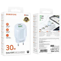 МЗП Borofone BA94A Lustrous PD30W+QC3.0 (1USB-A/1C) Blue - мініатюра 4