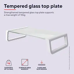 Підставка під монітор Trust Monta Glass Monitor St and White - мініатюра 5