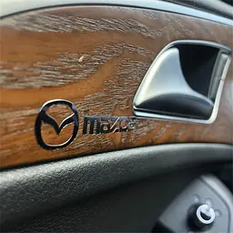 Наклейка з логотипом Mazda метал, на клейкій стрічці 45 x 9 мм 1 шт (універсальна) - мініатюра 5
