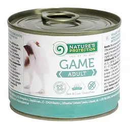 Вологий корм для дорослих собак всіх порід з дичиною Nature's Protection Adult Game, 200г