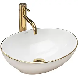 Умивальник Rea Sofia gold edge накладний REA-U3287, Білий