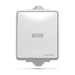 Вимикач Videx BINERA IP65 зовнішній 1кл з підсвічуванням (BINERA IP65 наружный 1кл с подсветкой) - мініатюра 2