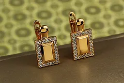 Сережки Xuping Jewelry Монітор 1,6 см золотисті