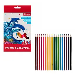 Кольорові олівці 1 Вересня Classic 18 кольорів насичені кольори (290738)