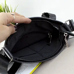Сумка чоловіча шкіряна Handycover S241 чорна без кишень - мініатюра 3